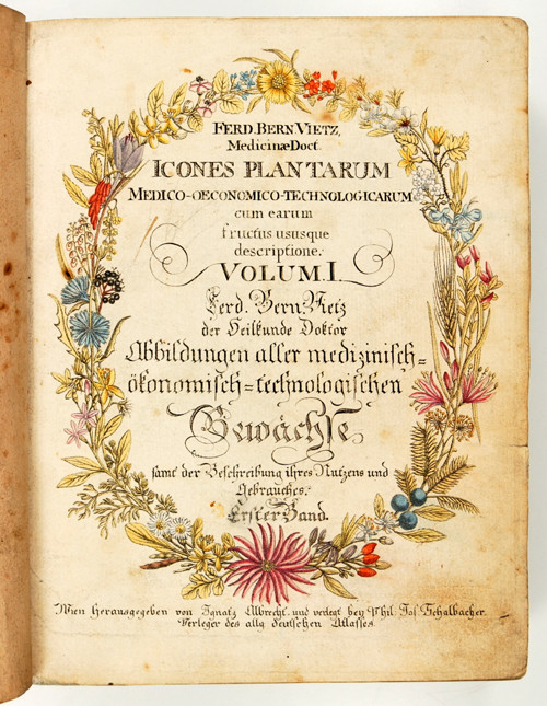 Icones plantarum medico-oeconomico-technologicarum cum earum fructus ususque descriptione Volum.I [...]