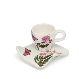 Mallow and begonia coffee cup with saucer